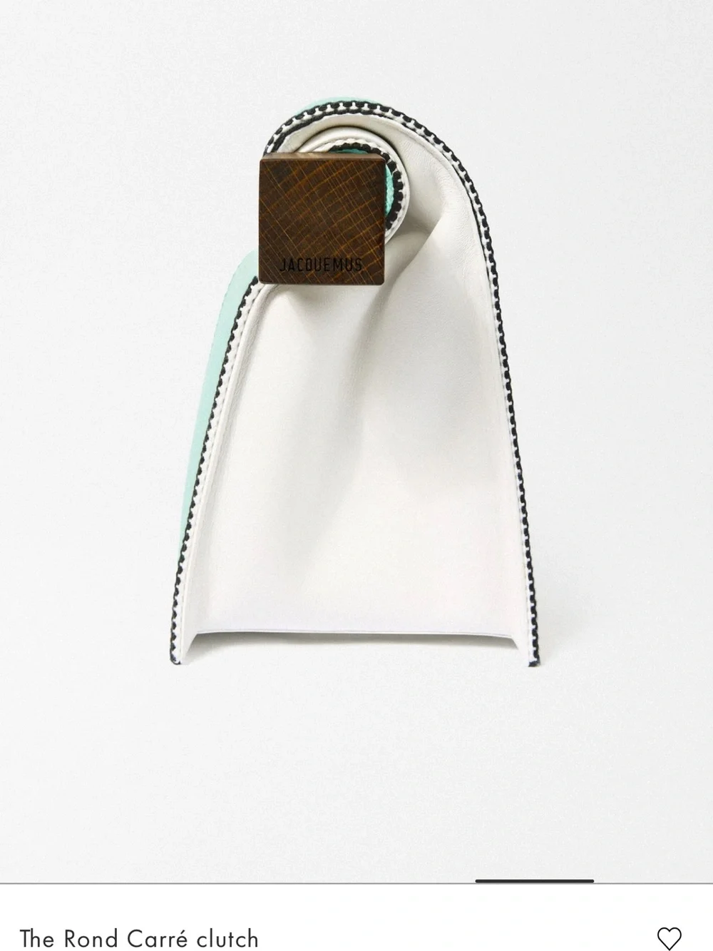 Jacquemus Mint & White Striped Canvas Pouch
